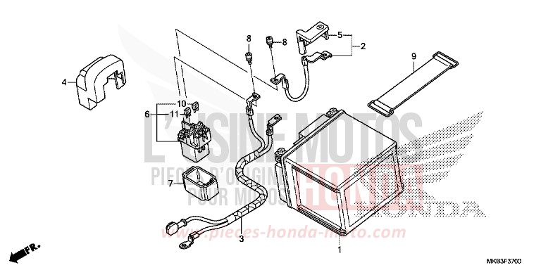 BATTERIE (CBR1000RR/S) de CBR1000RR "Fireblade" ROSS WHITE (NH196) de 2016